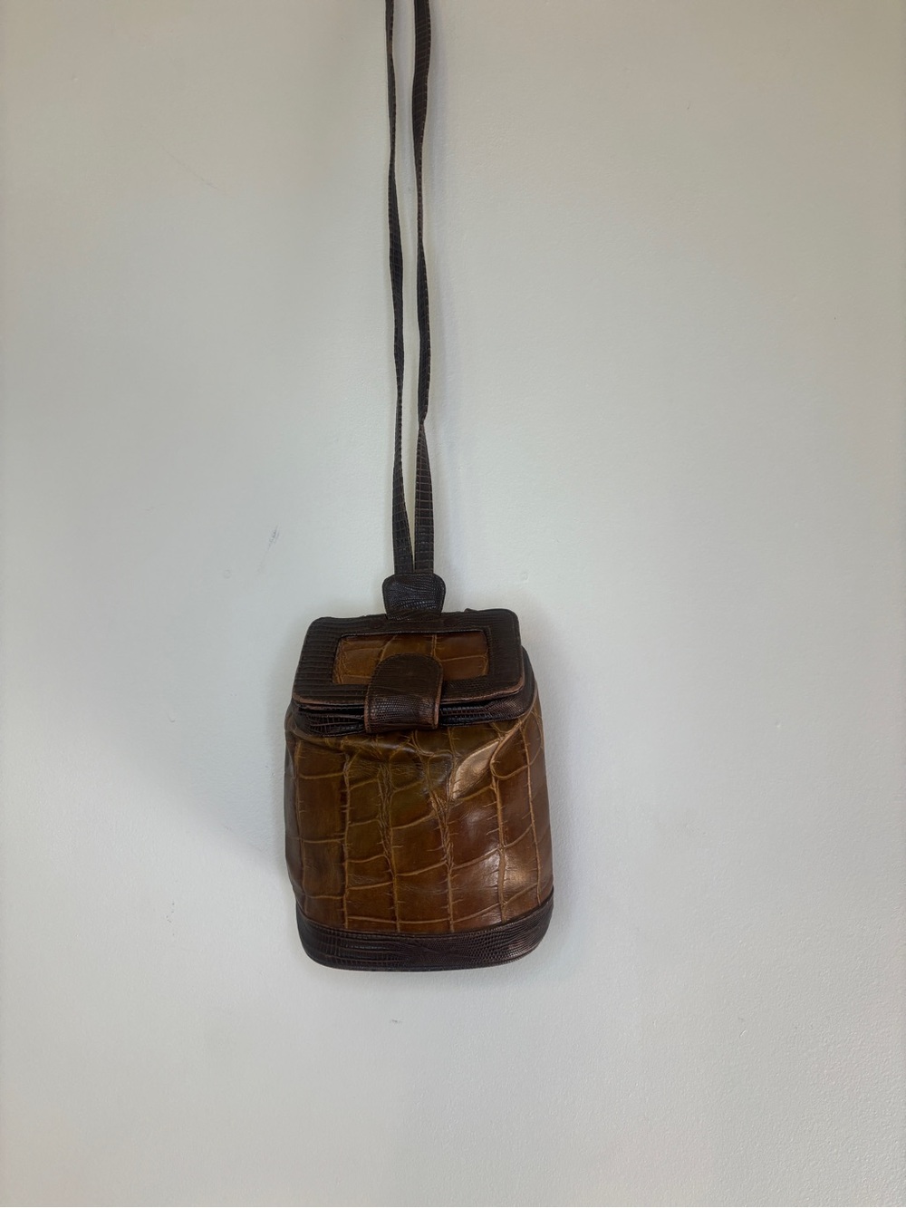 Vintage faux reptile bucket bag by Jackson